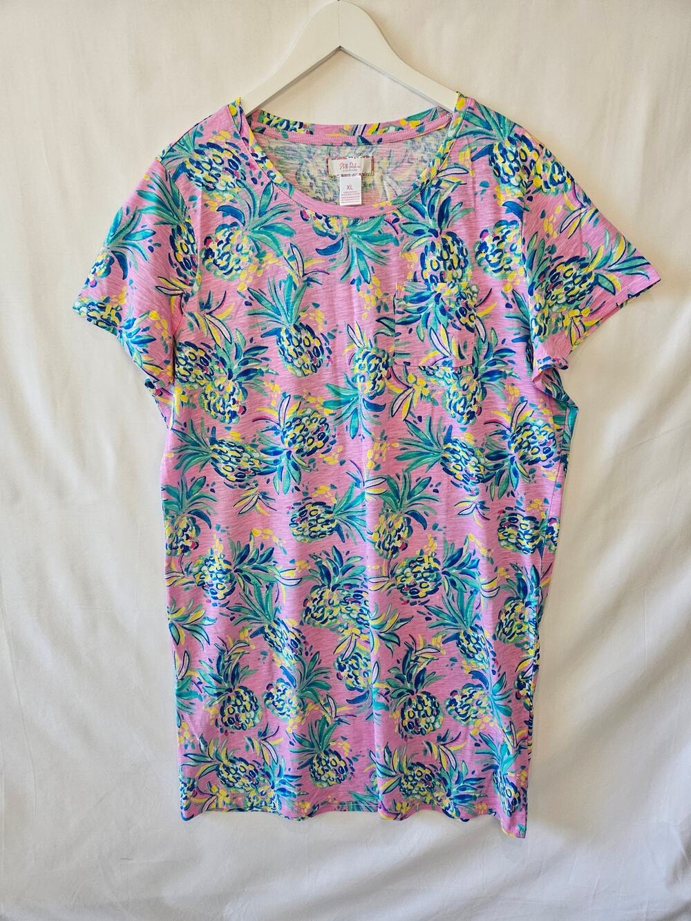 Stella Parker Tshirt Tunic Dress Cotton Preppy Tropical XL